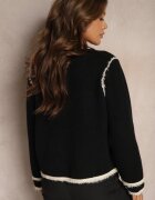 elsa.m by may Cardigan Negru Deschis elegant cu nituri și bordurat Irinalea