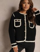 elsa.m by may Cardigan Negru Deschis elegant cu nituri și bordurat Irinalea
