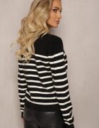 elsa.m by may Cardigan Negru în Dungi cu nasturi Eliasa