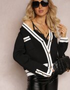 elsa.m by may Cardigan Negru Încheiat din Vâscoză Iriama