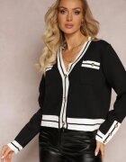 elsa.m by may Cardigan Negru Încheiat din Vâscoză Iriama
