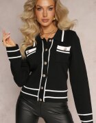 elsa.m by may Cardigan Negru Încheiat din Viscoză Muminah
