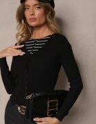 elsa.m by may Cardigan Negru Reiat Deschis cu Viscoză Pinnalia