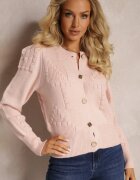 elsa.m by may Cardigan Roz viscoză cu borduri elastice închis cu nasturi Genadia