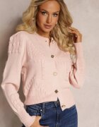 elsa.m by may Cardigan Roz viscoză cu borduri elastice închis cu nasturi Genadia