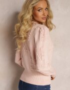 elsa.m by may Cardigan Roz viscoză cu borduri elastice închis cu nasturi Genadia