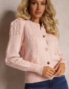 elsa.m by may Cardigan Roz viscoză cu borduri elastice închis cu nasturi Genadia
