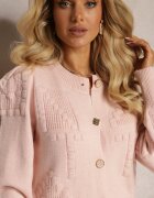 elsa.m by may Cardigan Roz viscoză cu borduri elastice închis cu nasturi Genadia