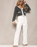 elsa.m by may Cardigan Scurt Negru-Alb cu Inscripții Fashion și Butoane Winifa