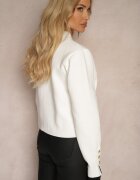elsa.m by may Cardigan Viscoză Alb cu Nasturi Mari Decorativi Benavira