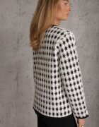 elsa.m by may Cardigan Viscoză Alb Decorat cu Model Pepită și Nasturi Saveri