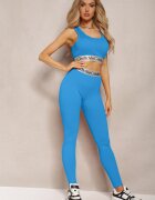 elsa.m by may Colanți Sport Albastri Elastici cu bandă elastică lată decorativă în talie Larnode