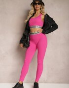 elsa.m by may Colanți sport Fucsia elastici cu bandă elastică lată decorativă în talie Larnode