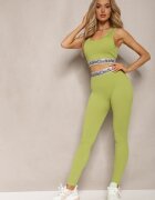elsa.m by may Colanți Sportivi Verzi Elastici cu elastic lat decorativ în talie Larnode