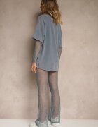 elsa.m by may Compleu Albastru din Bumbac Pantaloni din Dantelă și Bluză cu Mâneci din Dantelă Galaniera