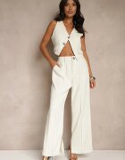 elsa.m by may Compleu Bej cu Zirconii Vestă scurtă și Pantaloni eleganți Diviriel