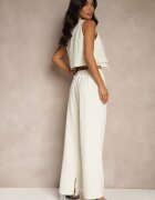 elsa.m by may Compleu Bej cu Zirconii Vestă scurtă și Pantaloni eleganți Diviriel