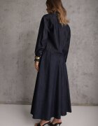 elsa.m by may Compleu bleumarin din amestec de bumbac și viscoză cu aspect de denim cu cămașă și fustă cu curea Andaig