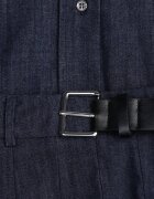 elsa.m by may Compleu bleumarin din amestec de bumbac și viscoză cu aspect de denim cu cămașă și fustă cu curea Andaig