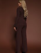 elsa.m by may Compleu Maro din Tricot cu Vâscoză Cardigan cu Mâneci Largi și Pantaloni Cenella
