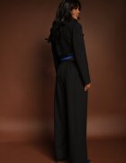 elsa.m by may Compleu Negru Stil Costum Pantaloni Largi cu Curea și Sacou Scurt Veritia