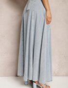 elsa.m by may Fustă albastră deschisă din bumbac maxi cloș din denim cu lanț decorativ Viralle