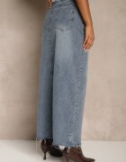 elsa.m by may Fustă Albastră din Denim cu Croi Tip Creion Ornată cu Șliț Lisovira