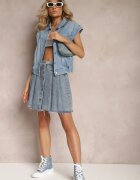 elsa.m by may Fustă Albastră Din denim Mini Cu pliuri Hollette