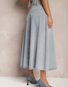 elsa.m by may Fustă Albastru Deschis Denim Maxi cu Nasturi din Bumbac Rachellia