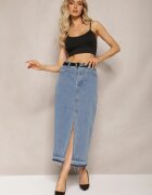 elsa.m by may Fustă bleumarin creion denim cu curea inclusă Olvane