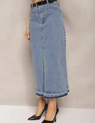 elsa.m by may Fustă bleumarin creion denim cu curea inclusă Olvane