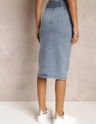 elsa.m by may Fustă creion denim albastră midi cu nasturi și șliț Jackiesa