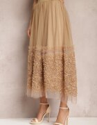 elsa.m by may Fustă de tul bej maxi cu elastic în talie Nadelyn