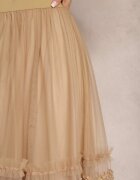 elsa.m by may Fustă de tul bej maxi cu elastic în talie Nadelyn