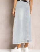 elsa.m by may Fustă Denim Maxi Albastru deschis cu croială cloș cu cordon Teviva
