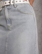 elsa.m by may Fustă din denim albastru deschis croi creion cu șliț Lisovira