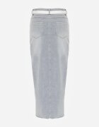 elsa.m by may Fustă din denim albastru deschis croi creion cu șliț Lisovira