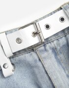 elsa.m by may Fustă din denim albastru deschis croi creion cu șliț Lisovira