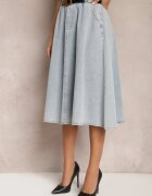 elsa.m by may Fustă Evazată Albastru deschis Din denim Midi cu Centură Wendlla