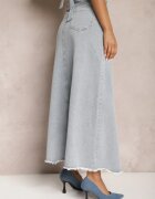 elsa.m by may Fustă maxi Albastru deschis Franjurată din denim cu despicătură Feedi