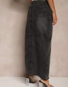 elsa.m by may Fustă Neagră Denim Croi creion Cu șliț Lisovira
