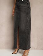 elsa.m by may Fustă Neagră Denim Croi creion Cu șliț Lisovira