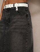 elsa.m by may Fustă Neagră Denim Croi creion Cu șliț Lisovira