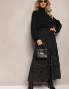 elsa.m by may Fustă Neagră Evazată Tricotată Maxi din Viscoză Nich