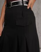 elsa.m by may Fustă Neagră High Waist cu pliuri Finisată cu imitație de buzunare și curea Evilenes
