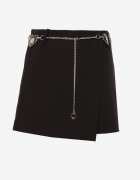 elsa.m by may Fustă-Pantaloni scurți Negre cu Inimi Metalice la Lanț Meztila