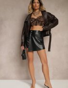 elsa.m by may Fustă-Pantaloni scurți Negre din Imitație de Piele Irithi