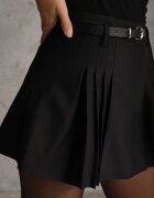 elsa.m by may Fustă-Pantaloni scurți Negre Evazate Plisate Talie înaltă cu curea Bastorea