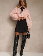 elsa.m by may Fustă-Pantaloni scurți Negre High Waist plisate cu curea Eviennes