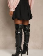 elsa.m by may Fustă-Pantaloni scurți Negre High Waist plisate cu curea Eviennes